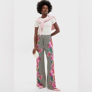 NWT Tuckernuck Erin Flowering Trellis Drapey Twill Straight Wide Leg Pants Sz XS